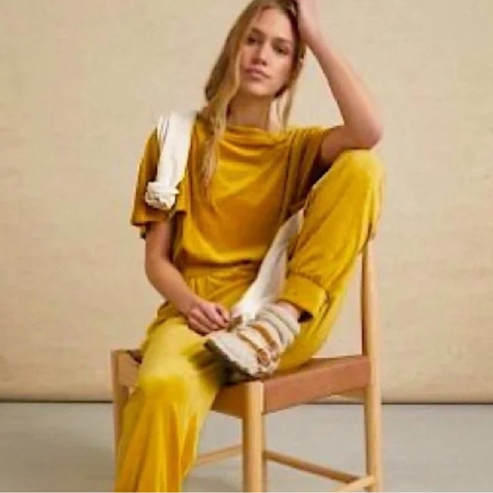 Anthropologie Mustard Yellow Jumpsuit